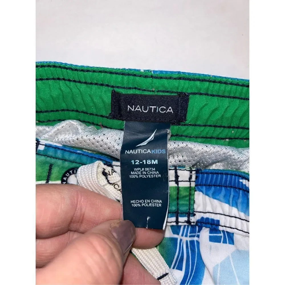 Boys Nautica swim trunks size 12-18 months